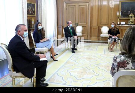 Madrid, Madrid, Spagna. 29 Ott 2020. La Regina Letizia di Spagna partecipa al pubblico del Palazzo Zarzuela il 29 ottobre 2020 a Madrid, Spagna Credit: Jack Abuin/ZUMA Wire/Alamy Live News Foto Stock