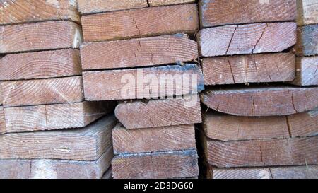 Tavole di legno, rivestimenti, tavole per lavori edili Foto Stock