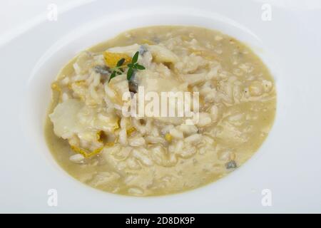 Risotto con pere e gorgonzola Foto Stock