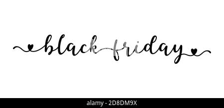 Citazione del Black Friday disegnata a mano come banner. Lettere per poster, etichetta, adesivo, volantino, intestazione, scheda, annuncio, annuncio. Illustrazione Vettoriale