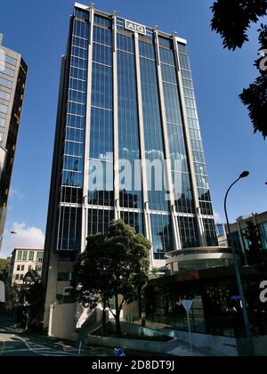AUCKLAND, NUOVA ZELANDA - 24 agosto 2019: Vista dell'edificio AIG da Shortland Street nel centro di Auckland Foto Stock