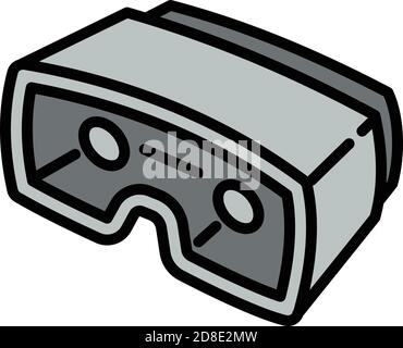 Icona di occhiali da gioco in cartone. Profilo cartoni occhiali da gioco vettore icona per web design isolato su sfondo bianco Illustrazione Vettoriale