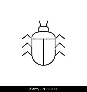 icona di bug software elemento dell'icona di sicurezza per il concetto mobile e le app web. L'icona di bug del software di linea sottile può essere utilizzata per il Web e i dispositivi mobili. Icona Premium Illustrazione Vettoriale