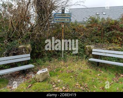 Luxulyan, Cornovaglia, 29 ottobre 2020. Villaggio situato vicino sia St Austell e Bodmin. Situato in un sito minerario Patrimonio Mondiale e adiacente al L. Foto Stock