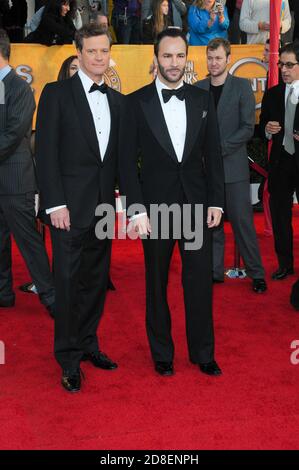 Colin Firth, Tom Ford arriva al 16 ° schermo annuale Actors Guild Awards a Los Angeles il 1/23/2010 Foto Stock