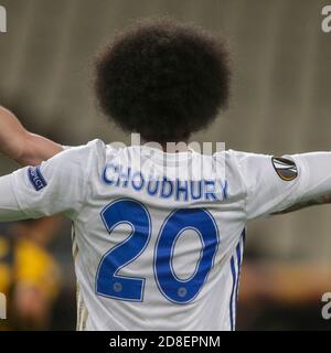 ATENE, GRECIA - OTTOBRE 29: Hamza Choudhury di Leicester City celebra il suo obiettivo, secondo per la sua squadra, durante la partita di stadio G della UEFA Europa League tra AEK Atene e Leicester City allo Stadio Olimpico di Atene il 29 ottobre 2020 ad Atene, Grecia.(Foto di MB Media) Foto Stock