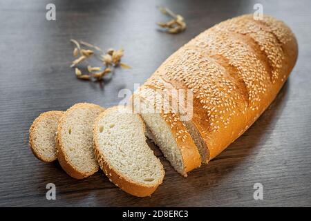 Pasticceria fresca, panetteria in vimini, panetteria rustica Foto Stock