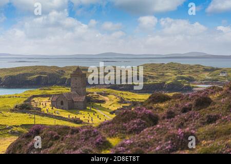 Chiesa di St Clements vicino a Roghadal a sud di Leverburgh, Isola di Harris, Ebridi esterne, Scozia Foto Stock