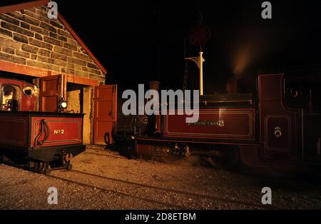 'Prince' e 'Meddin Emrys' sul capanno al Boston Lodge. Foto Stock