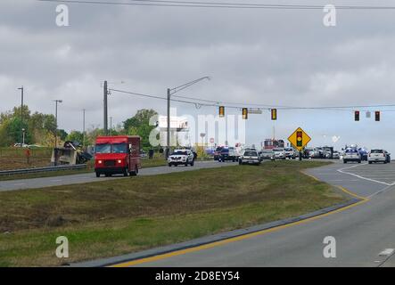 Incidente di auto multiple sulla Hightway Foto Stock