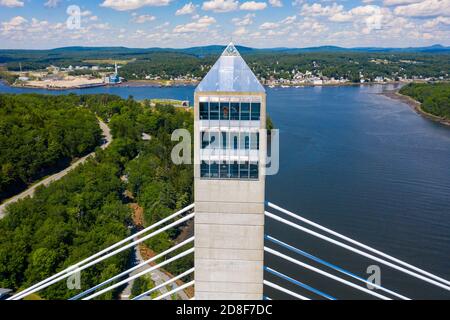 Penobscot Narrows Observatory, Penobscot Narrows Bridge, Stockton Springs, Maine, USA Foto Stock