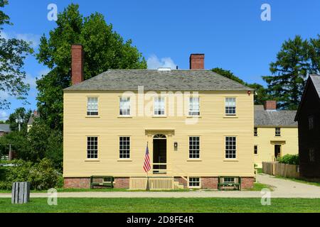 Howd House al Museo Strawbery Banke di Portsmouth, New Hampshire, Stati Uniti. Questa casa, costruita nel 1824, era la casa di cooper Peter Lowd. Foto Stock