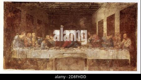 Leonardo da Vinci. L'ultima cena. 1495-1497. Foto Stock