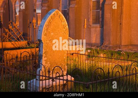 Chiesa di Irlanda cimitero, Glencolmcille Village, County Donegal, Irlanda Foto Stock