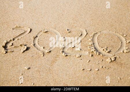 foto di sabbia sulla spiaggia Foto Stock
