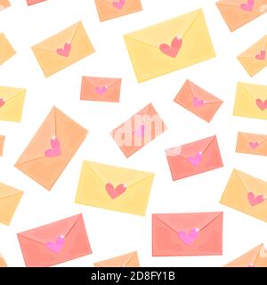 Concept cartoon Love Letters modello senza giunture Illustrazione Vettoriale