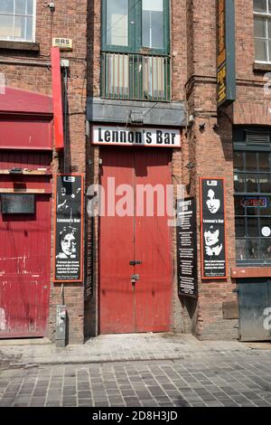 Lennon's Bar, pub e luogo di musica dal vivo in Mathew Street, Liverpool, Inghilterra, Regno Unito Foto Stock