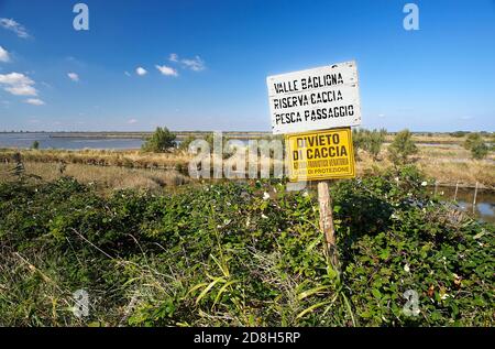 Valle Bagliona (Ro),Delta del po,Italia,vista sulle acque del Walley Foto Stock