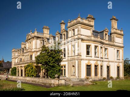 Regno Unito, Galles, Glamorgan, Barry, Dyffryn Gardens, casa principale, fronte ovest Foto Stock