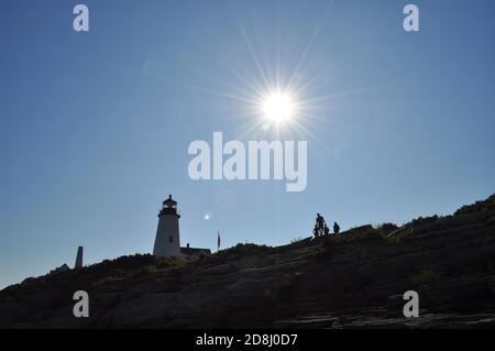 Faro di PEMAQUID Point, Pemaquid Point, Maine, USA. Foto Stock