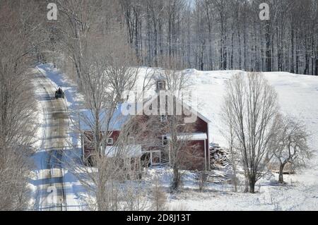 Winter scene, East Montpelier,Vermont, USA. Foto Stock