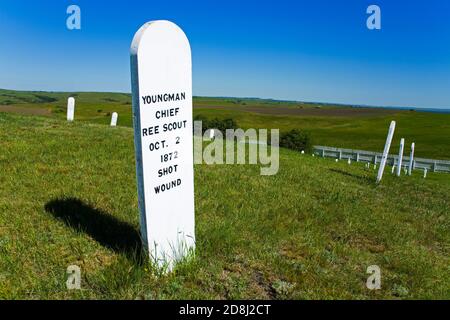 Il cimitero di Post in Fort Lincoln parco statale, Mandan, il Dakota del Nord, STATI UNITI D'AMERICA Foto Stock