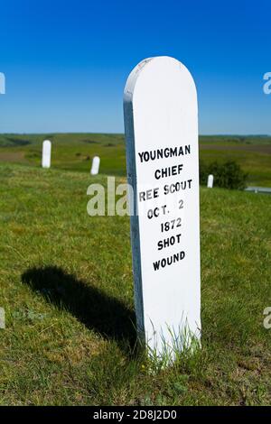 Il cimitero di Post in Fort Lincoln parco statale, Mandan, il Dakota del Nord, STATI UNITI D'AMERICA Foto Stock