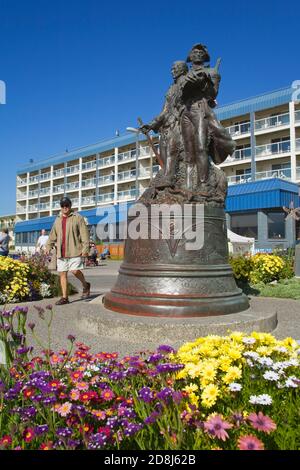 Lewis & Clark fine del sentiero un monumento in mare Foto Stock