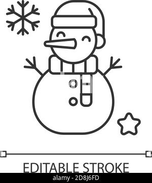 Icona lineare Snowman Illustrazione Vettoriale