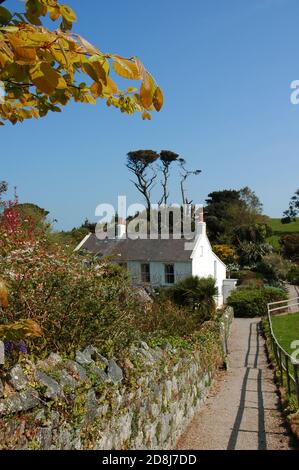 Casa sull'isola di Herm, Isole del canale, aprile Foto Stock