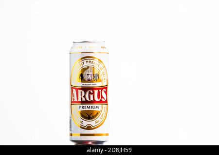 Birra Argus Premium Lager. Il supermercato Lild è una birra di marca. Foto in studio a Bucarest, Romania, 2020 Foto Stock