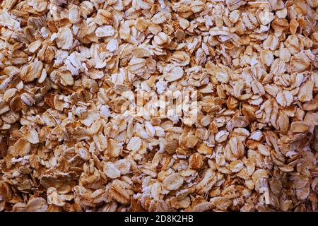L'immagine mostra un primo piano di avena dall'alto, con nient'altro visibile Foto Stock