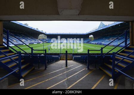 Vista generale dell'Hillsborough Stadium, sede dello Sheffield Wednesday. Foto Stock