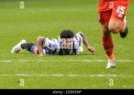 Elias Kachunga (45) di Sheffield Mercoledì ha affrontato al suolo Foto Stock