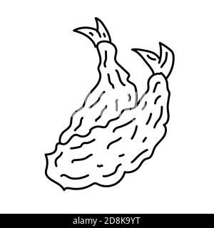 Icona tempura. Stile icona Doodle disegnata a mano o Black Outline Illustrazione Vettoriale