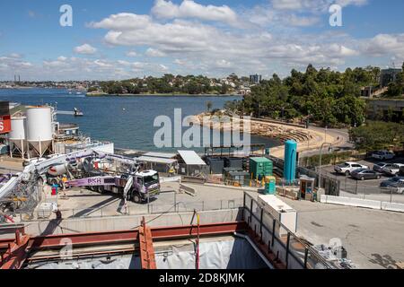 Lavori di costruzione a Barangaroo nel centro di Sydney, NSW, Australia Major URBAN progetto di rigenerazione