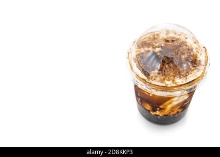 Tè Boba o Bubble con zucchero di canna su sfondo bianco Foto Stock