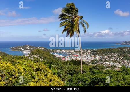 Castries, Santa Lucia, Indie Occidentali - Vista sulla città Foto Stock