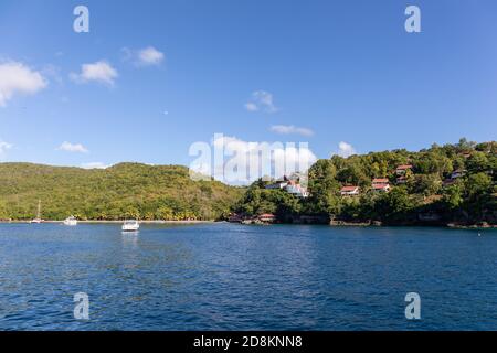 Anse la Raye, Santa Lucia, Indie Occidentali - Anse Cochon spiaggia Foto Stock