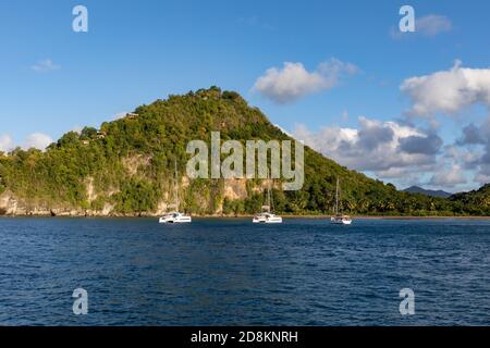 Santa Lucia, Indie Occidentali - Baia di Roseau, vicino alla baia di Marigot Foto Stock