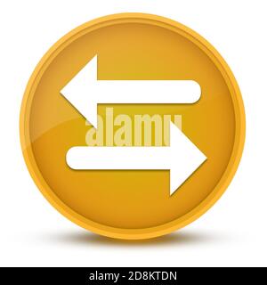 Freccia di trasferimento elegante giallo lucido pulsante rotondo illustrazione astratta Foto Stock