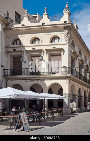 Terrazza esterna del Gran Casino de Vila-Real, edificio storico dei primi del 20 ° secolo, Villarreal, Castellon, Spagna, Europa Foto Stock