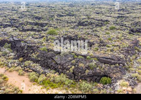 Flusso di lava al Valley of Fires state Park a Carizozo, New Mexico Foto Stock