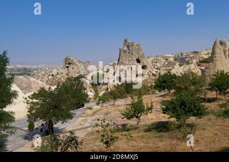 Goreme Open Air Museum chiese rupestri, Cappadocia, Turchia Foto Stock