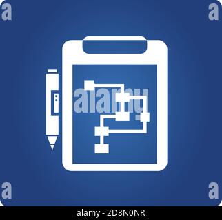 appunti e penna, simbolo del piano Illustrazione Vettoriale