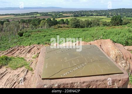 Riserva naturale comune di Thurstaston del National Trust con vista sull'estuario del Dee, Wirral, Regno Unito Foto Stock