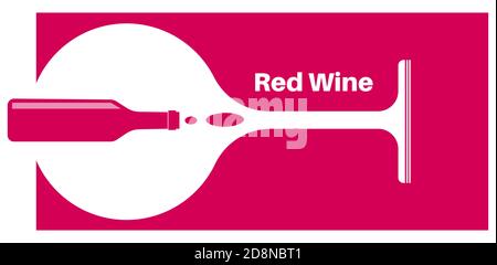 Immagine del logo Red Wine Vector su sfondo bianco Illustrazione Vettoriale