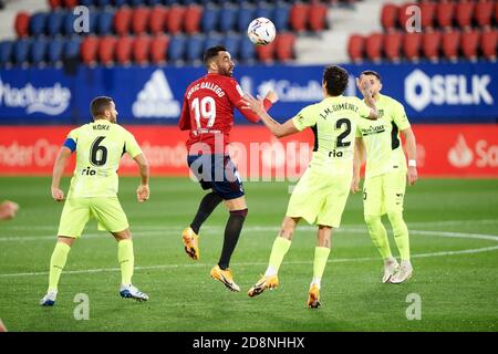 Pamplona, Spagna. 31 Ott 2020. Spagnolo la Liga calcio match Osasuna vs Atletico Madrid al El Sadar Stadium, Pamplona, 31 ottobre 2020 la Liga/Cordon Press Credit: CORDON PRESS/Alamy Live News Foto Stock