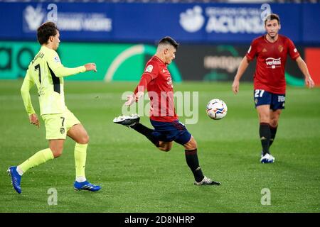 Pamplona, Spagna. 31 Ott 2020. Spagnolo la Liga calcio match Osasuna vs Atletico Madrid al El Sadar Stadium, Pamplona, 31 ottobre 2020 la Liga/Cordon Press Credit: CORDON PRESS/Alamy Live News Foto Stock