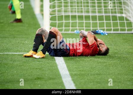 Pamplona, Spagna. 31 Ott 2020. Spagnolo la Liga calcio match Osasuna vs Atletico Madrid al El Sadar Stadium, Pamplona, 31 ottobre 2020 la Liga/Cordon Press Credit: CORDON PRESS/Alamy Live News Foto Stock